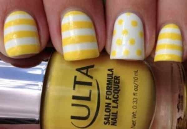 trendy yellow nail art