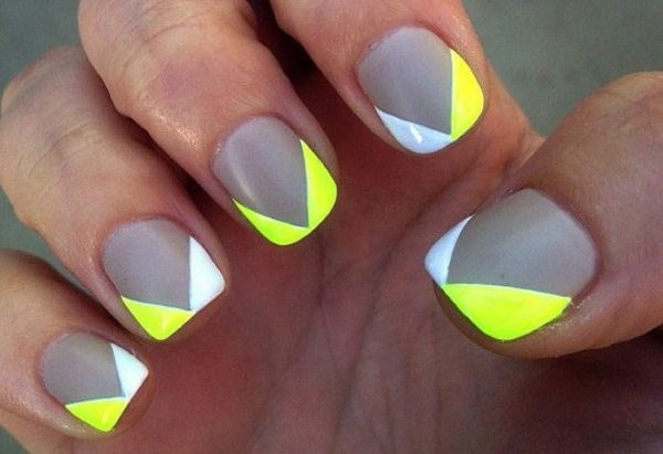 trendy yellow nail art