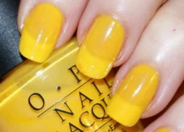 trendy yellow nail art