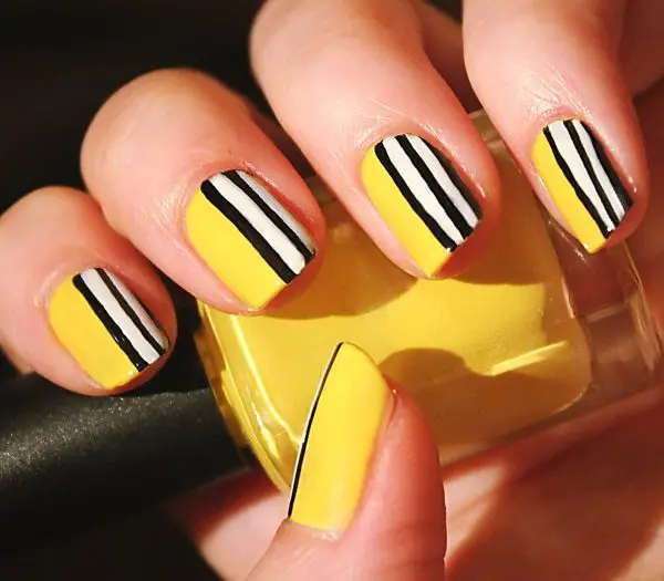 trendy yellow nail art