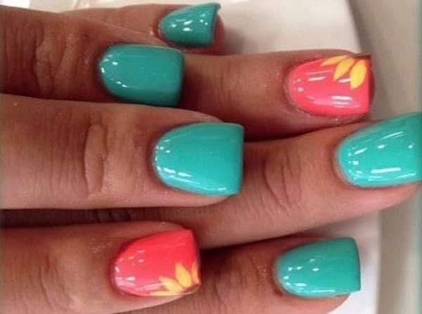 sunflower nail designs