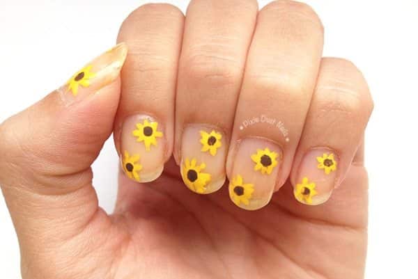 15 Sunflower Nail Designs For Summer And Beyond sunflower nail designs - 15 Sunflower Nail Designs For Summer And Beyond