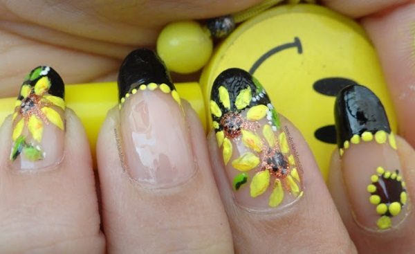 sunflower nail designs