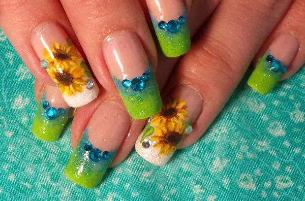 sunflower nail designs