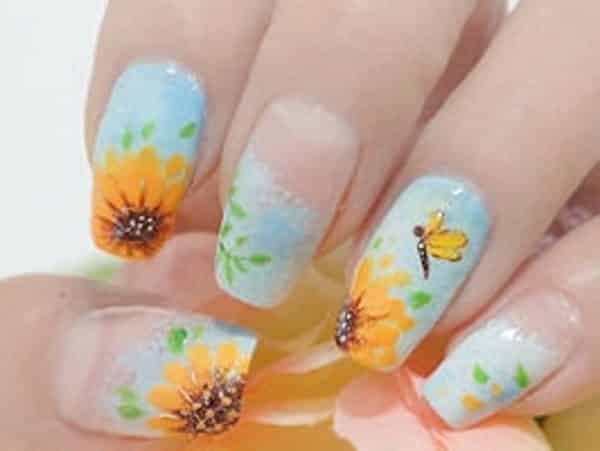 sunflower nail designs