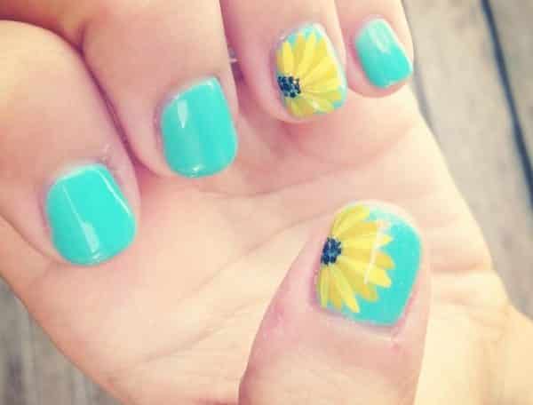 sunflower nail designs