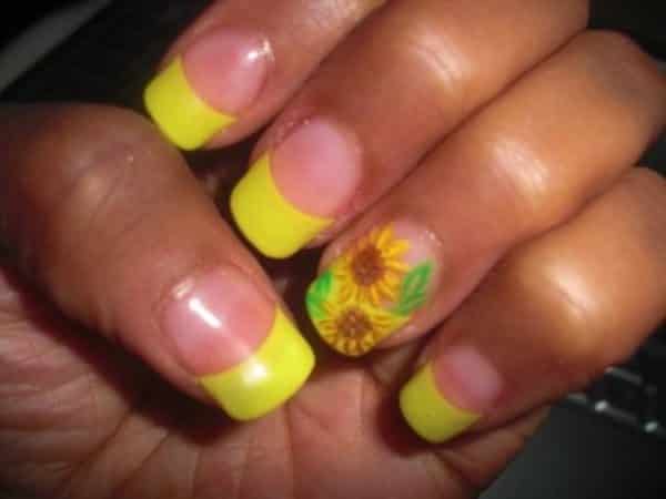sunflower nail designs