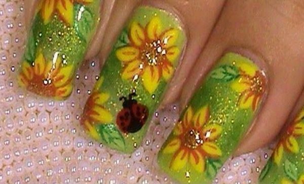 sunflower nail designs