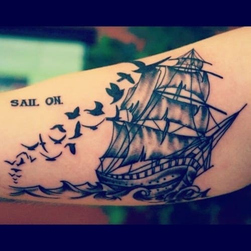 birds-and-quote-boat-tattoo