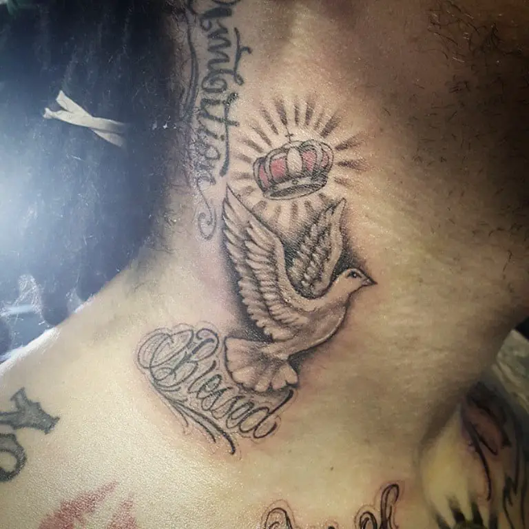 Blessed neck tattoo in old english dm me to set ip an appointment fyp   TikTok