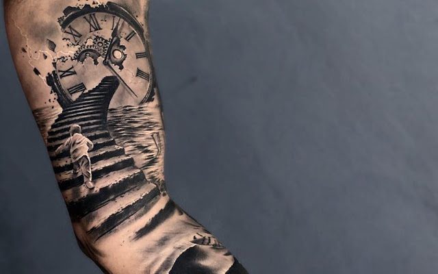 30 Deeply Spiritual And Majestic Stairway to Heaven Tattoos Ideas