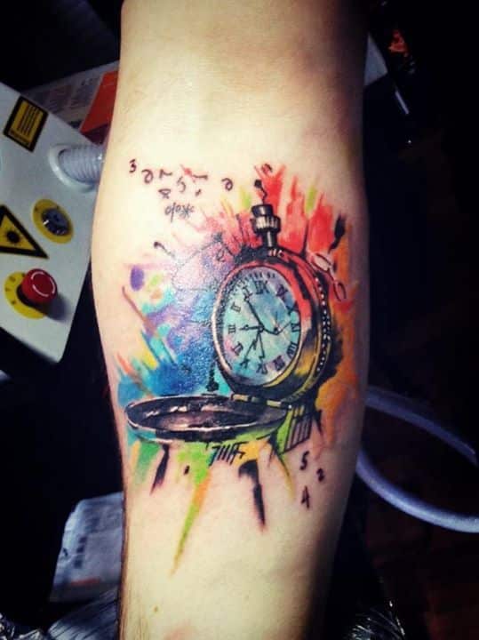 64 Mind Blowing Clock Tattoos For Chest  Tattoo Designs  TattoosBagcom