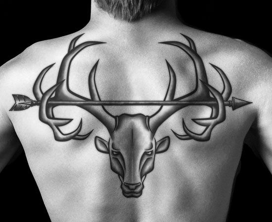 deer-tattoo-with-arrow