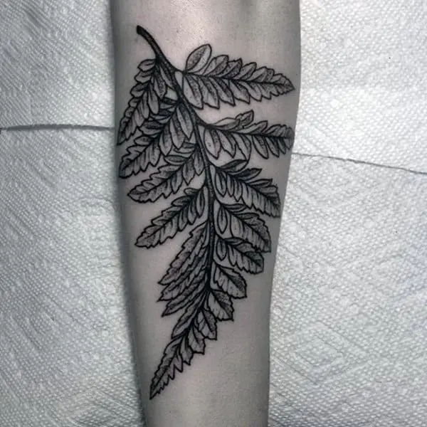 detailed-fern-forearm-tattoo
