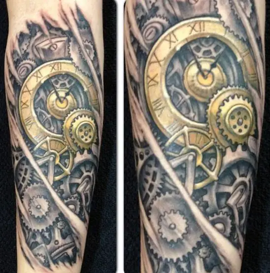 Gears Clock Tattoo by mojoncio.deviantart.com on @DeviantArt | Gear tattoo, Clock  tattoo, Clock tattoo design