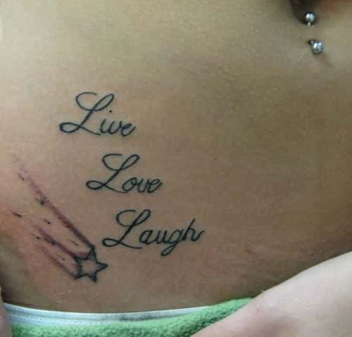 Live Laugh Love  Black Lettering  Temporary Skin Tattoo Slogan   Amazonde Beauty