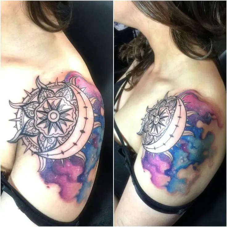 Watercolour mandala piece by Daytona Williams Skin Craft Tattoo Studio  Leicestershire Uk  rtattoos