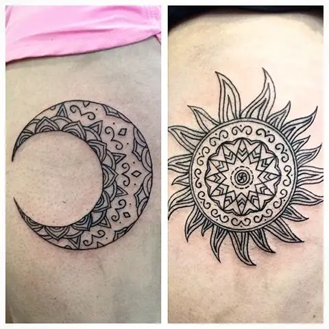 Top 50 Outstanding Sun and Moon Tattoo Designs 2022