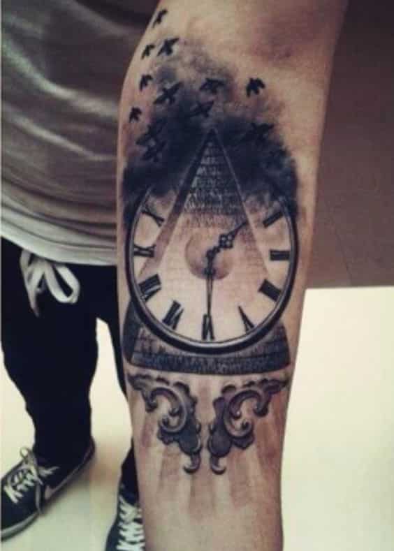 pyramid-bat-clock-tattoo