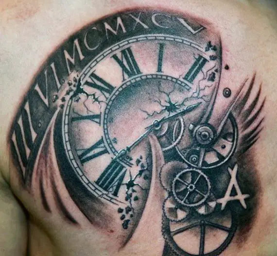 Roman Numerals Clock Tattoo