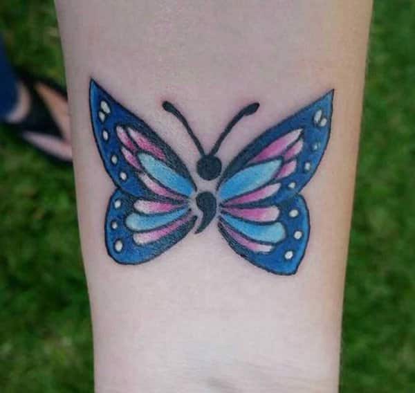 Semicolon Butterfly Tattoo Meaning with Designs 2023