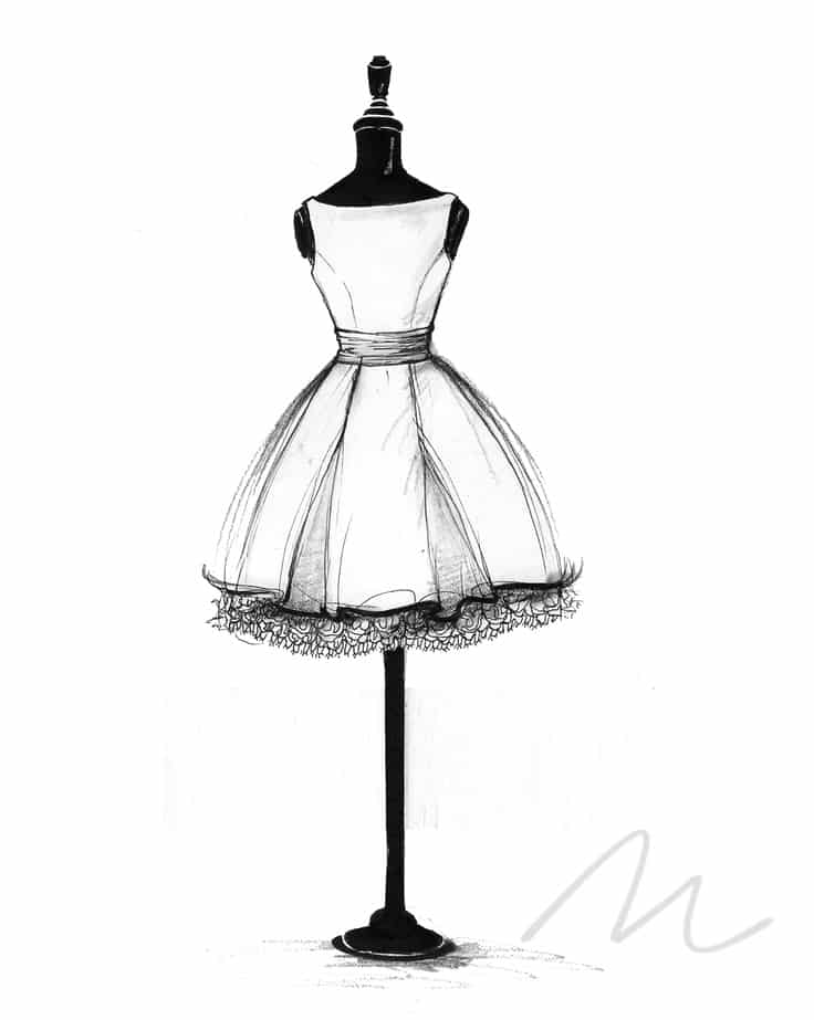 Fashion Illustration Drawing Dress Sketch PNG 564x1210px Watercolor  Cartoon Flower Frame Heart Download Free