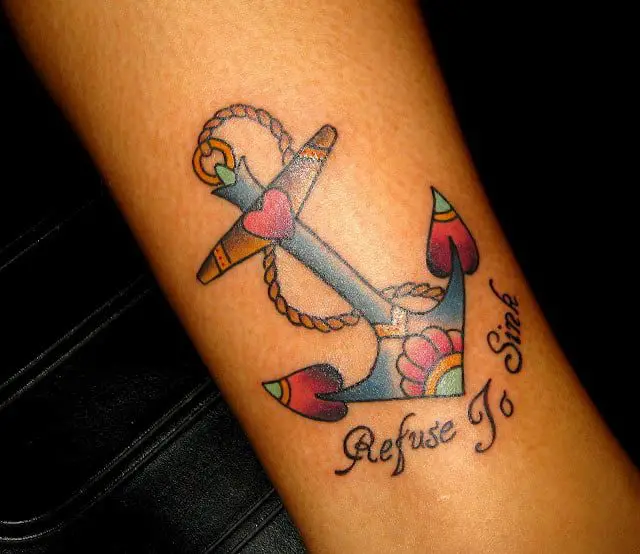 I refuse to sink Tattoo anchor  Small anchor tattoos I refuse to sink  Anchor tattoos