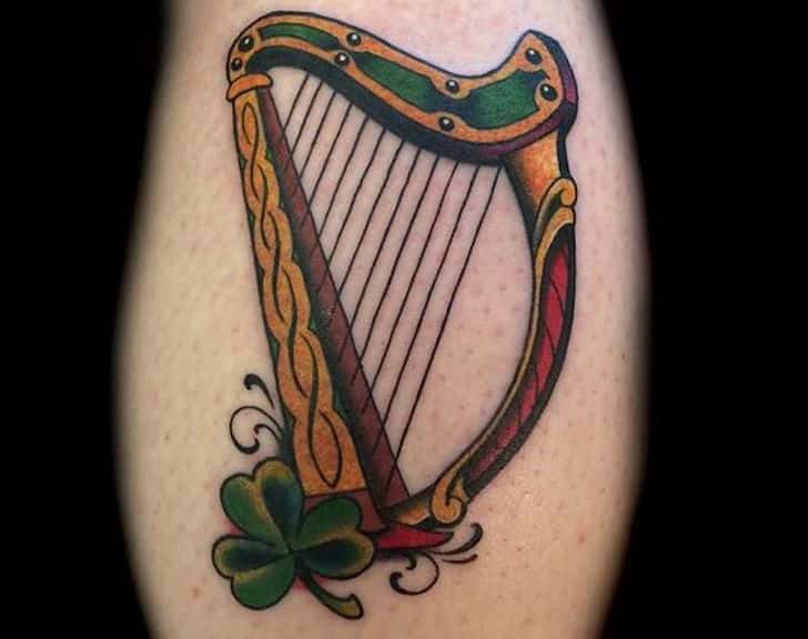 Colour Works Tattoo Studio  Celtic harp by philcollison for Jim while on  his holidays from the states  Facebook
