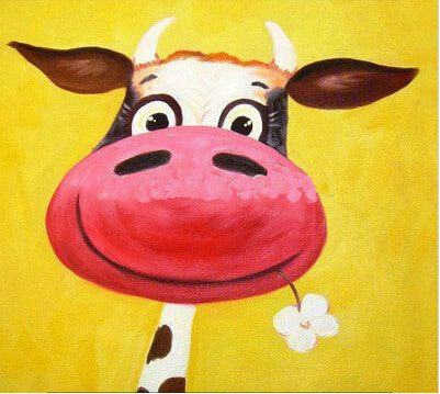 oil-painting-cow