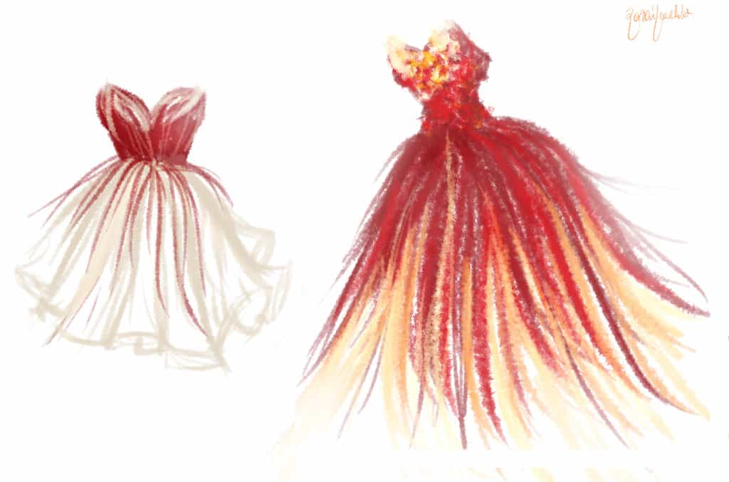 red-and-yellow-dress-sketches