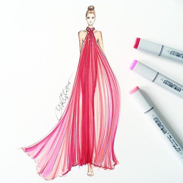 sketch fashion dress drawings