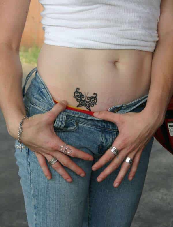 Feminine Abdomen Tattoos