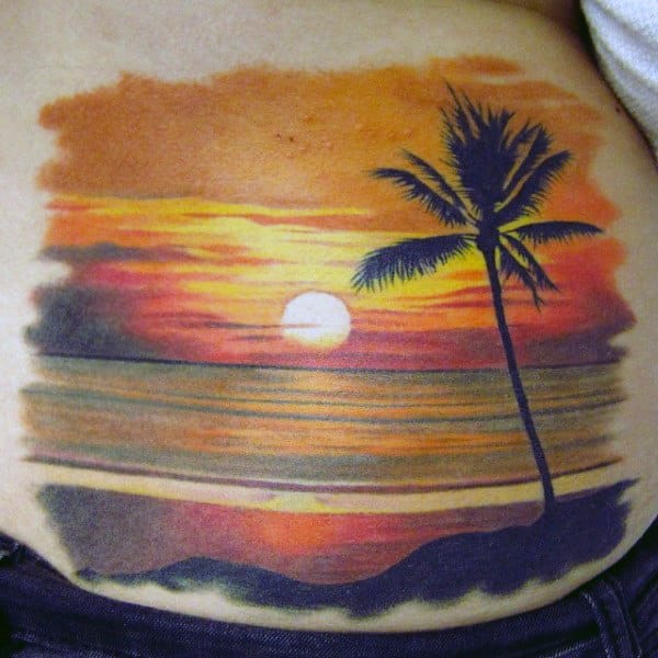 Palm sun tattoo by Dani Ginzburg  Photo 30893