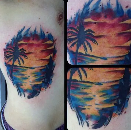 sunset tattoos for men