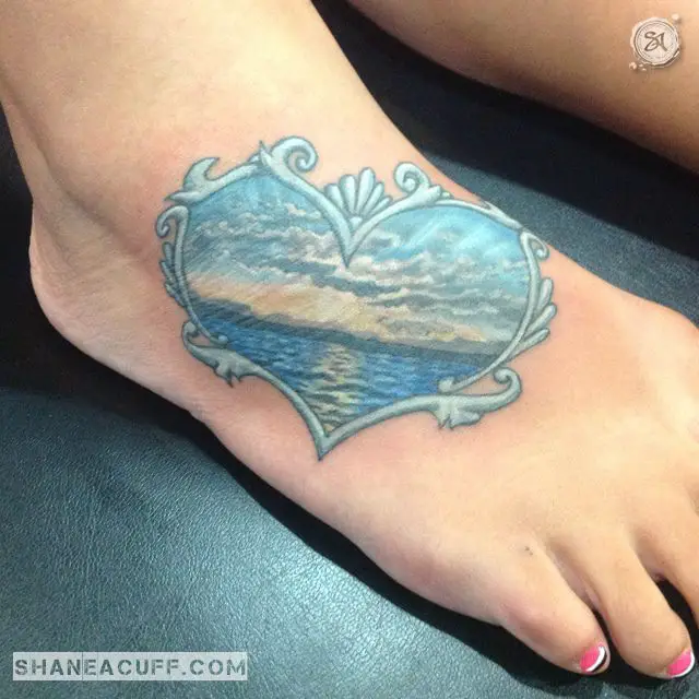 Guy Aitchison  Tattoos  Nature Sun  Tree by an Ocean Sunset