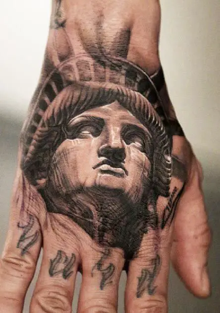 Arm Portrait Statue Liberty Woman Tattoo by Bang Bang