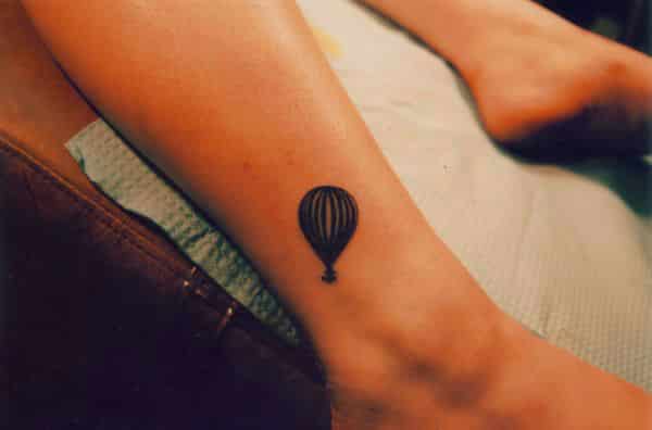 Colorful Hot Air Balloon Forearm Tattoo