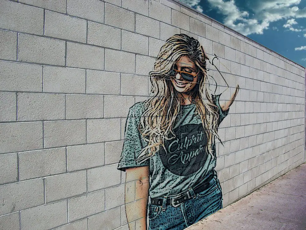 Brick Wall Graffiti Drawing