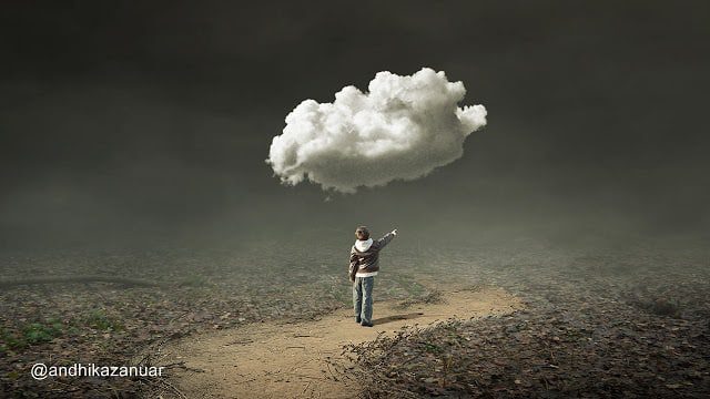 Clouds Alone - Photoshop Fantasy Manipulation Tutorial Photoshop Compositing Tutorials on the Web