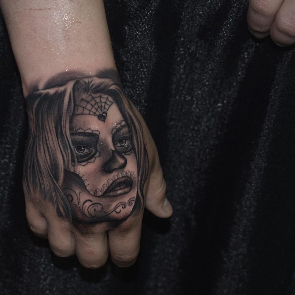 Days of the Dead Hand tattoos for women