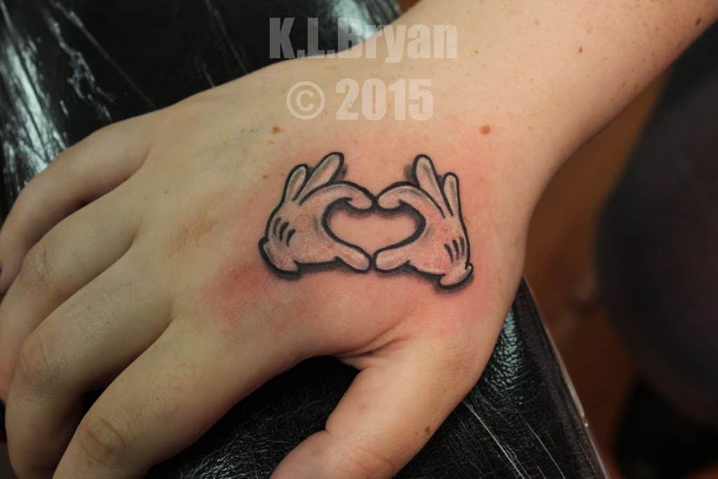 Disney Heart Shaped hand tattoos for women