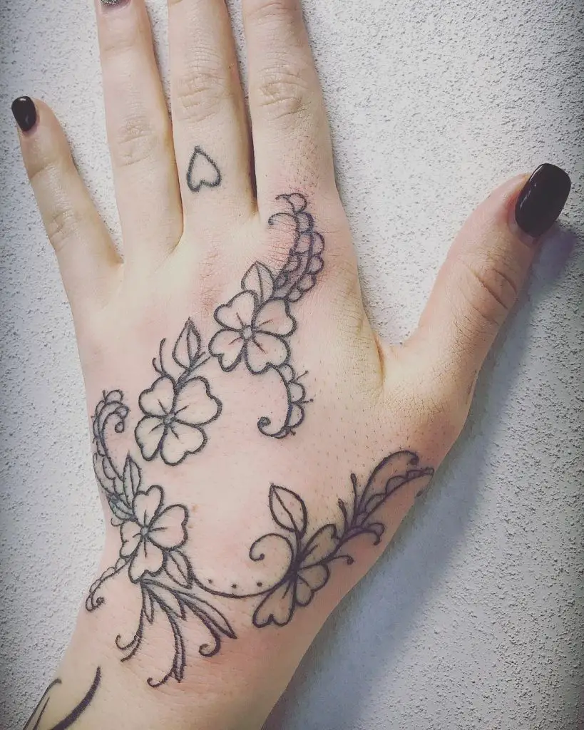 Floral Hand tattoos for women