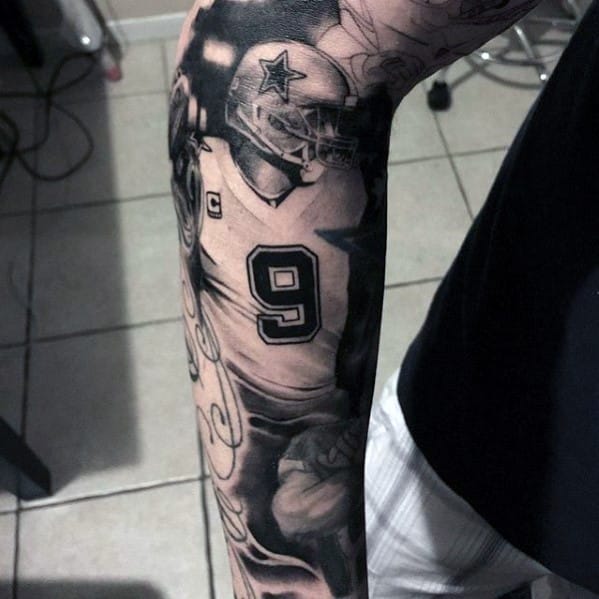 Football Player Sleeve Tattoo