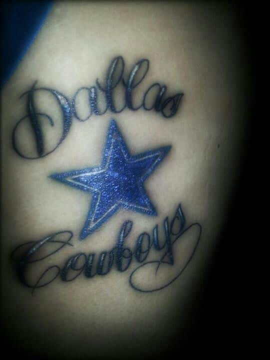 Glittering Dallas Cowboy Tattoo