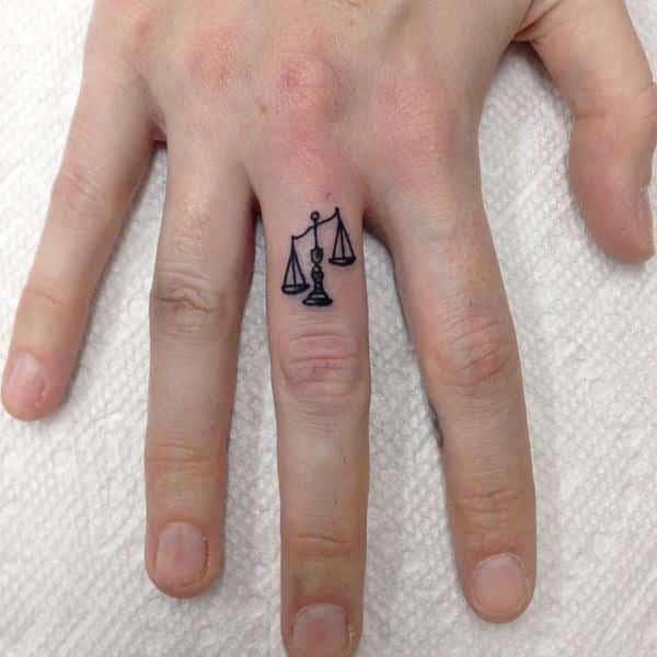 Libra Tiny Scales hand tattoos for women