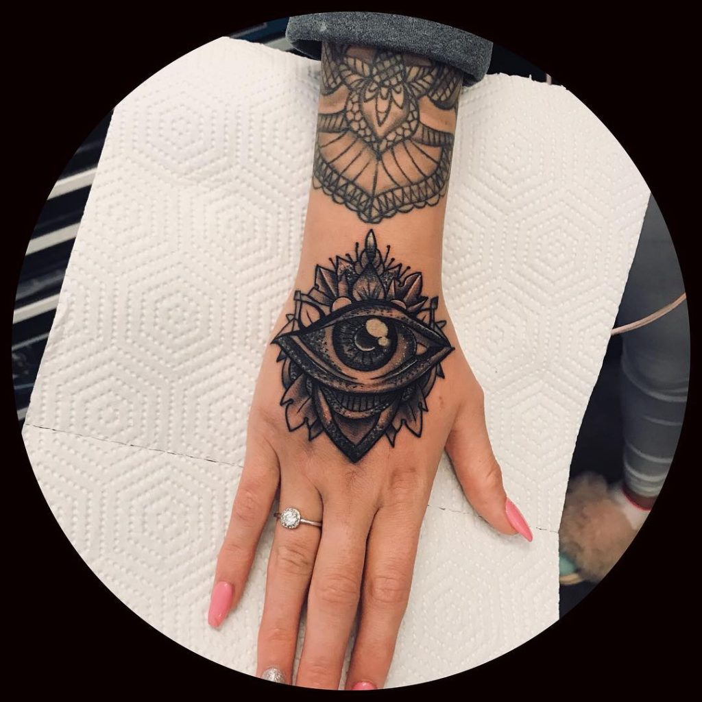 Mandala Eyes Hand tattoos for women