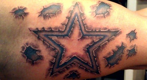 Tattered Skin Dallas Cowboys Tattoo