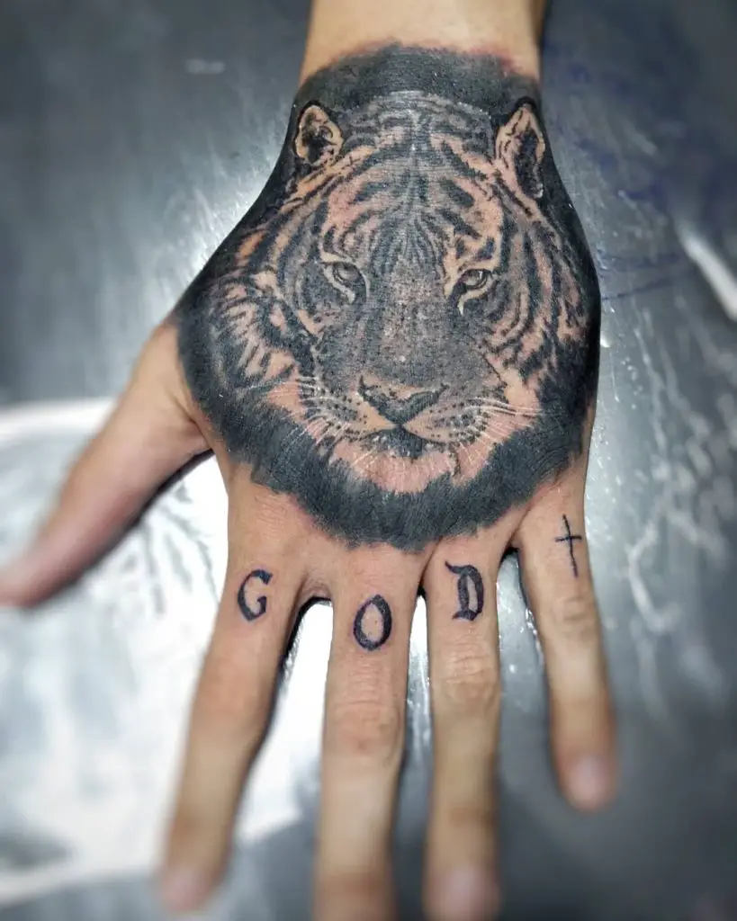 Tiger Hand tattoos for women