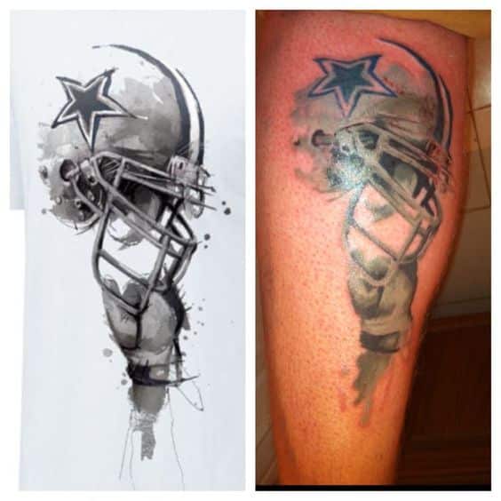 Watercolor Dallas Cowboys Tattoo