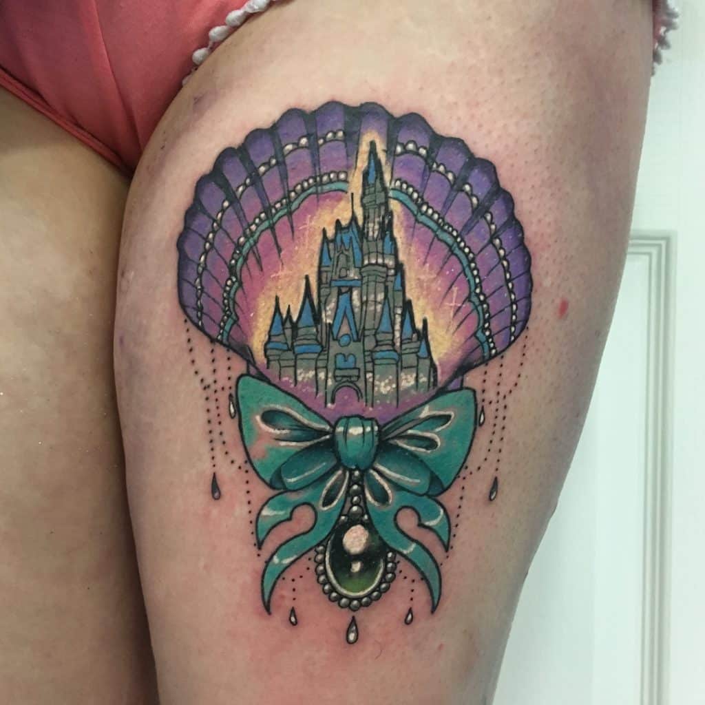 Disney Castle Inside a Seashell Disney Castle Tattoos